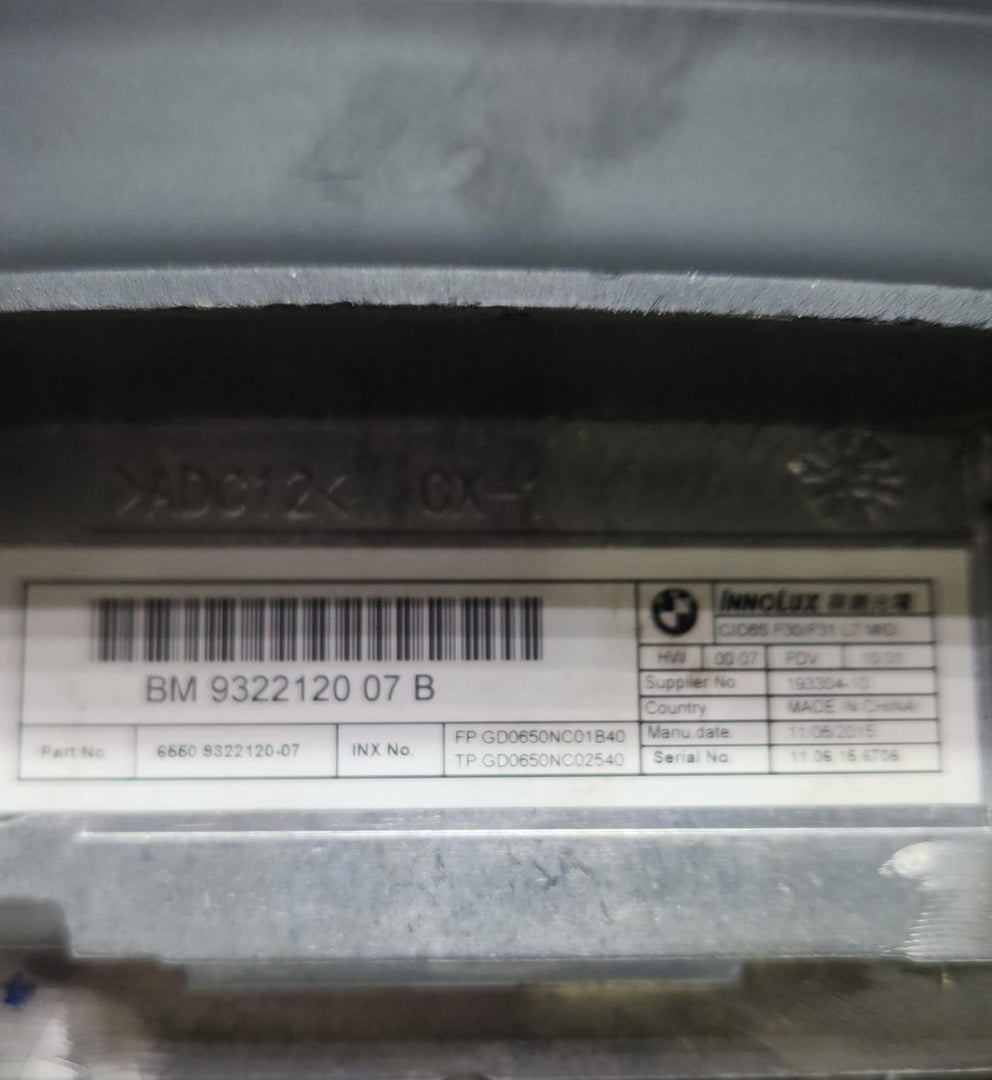11-19 BMW 3 Series Navigation Display Screen 9322120 4 Series F30 F31 F32 F33
