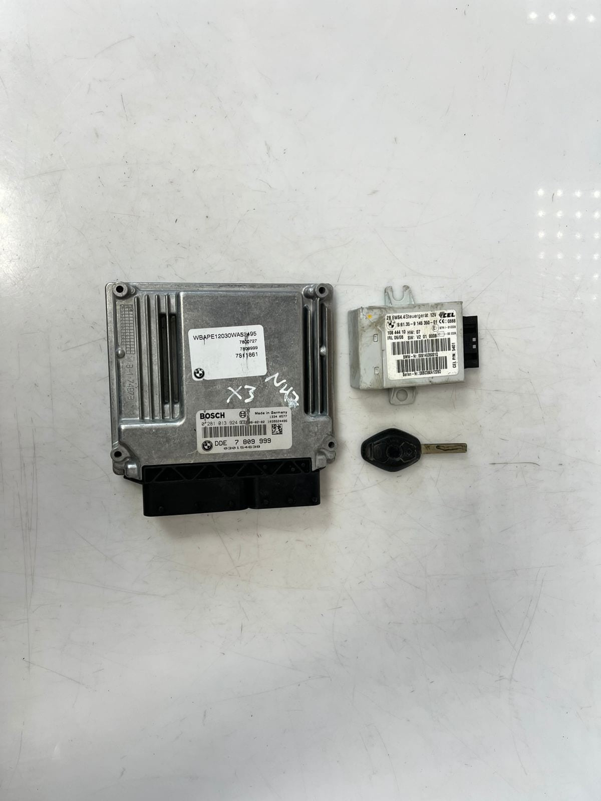 2008 BMW X3 N47 Engine Control Unit ECU SET DDE +EWS4+1KEY 7809999 OEM