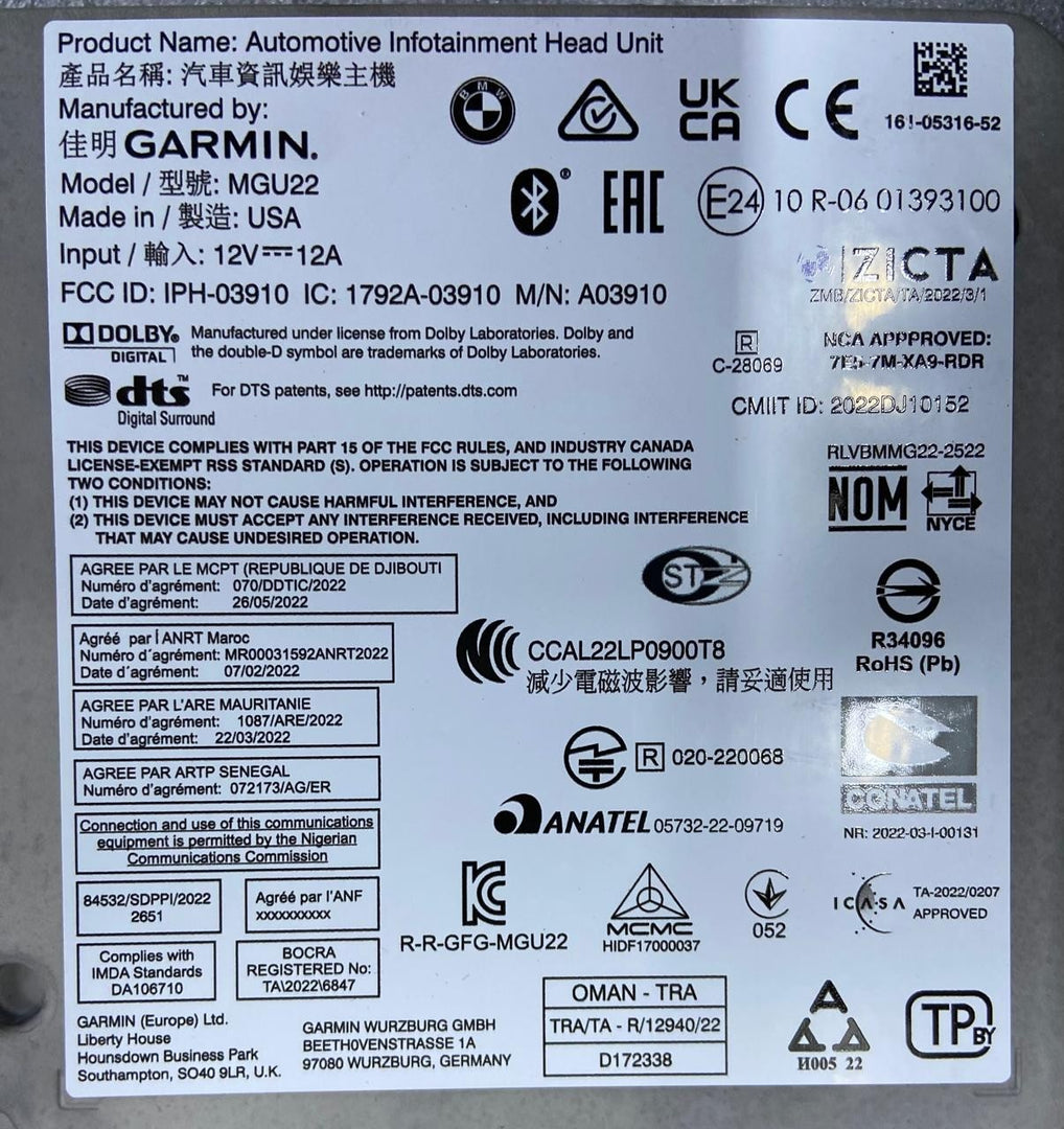 OEM BMW i4 i7 G70 G20 G08 G01 G05 G06 G07 LCI MGU 22 COMPUTER HEAD UNIT 5B37390
