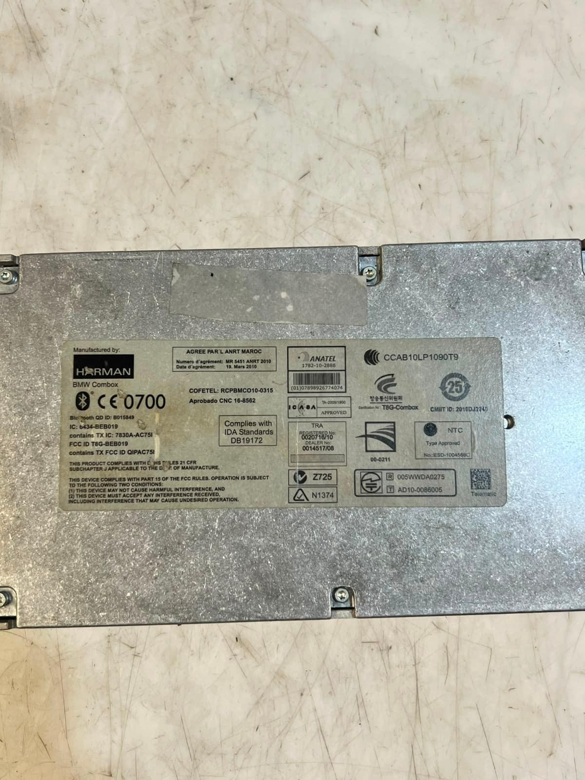 2012-2018 BMW 5' GT F07 640i Telematics Bluetooth Control Module 9257153 OEM