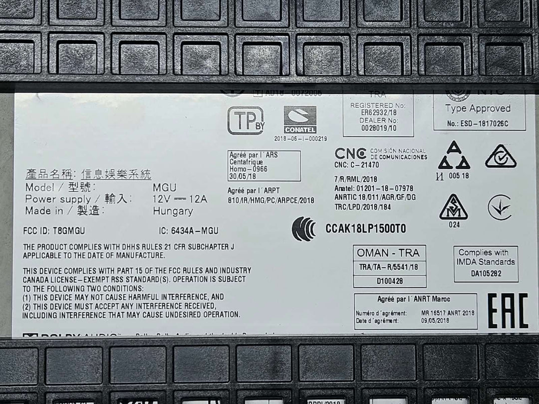 9836956-2019 BMW X5 G05 RHD Audio Head Unit High 3 MGU Module OEM