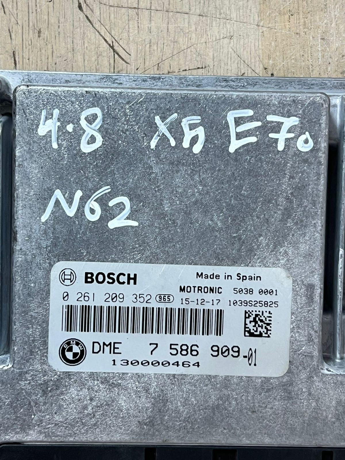 BMW X5 4.8 E70 N62 ENGINE CONTROL UNIT ECU SET DME +CAS 3+ NO KEY 7586909