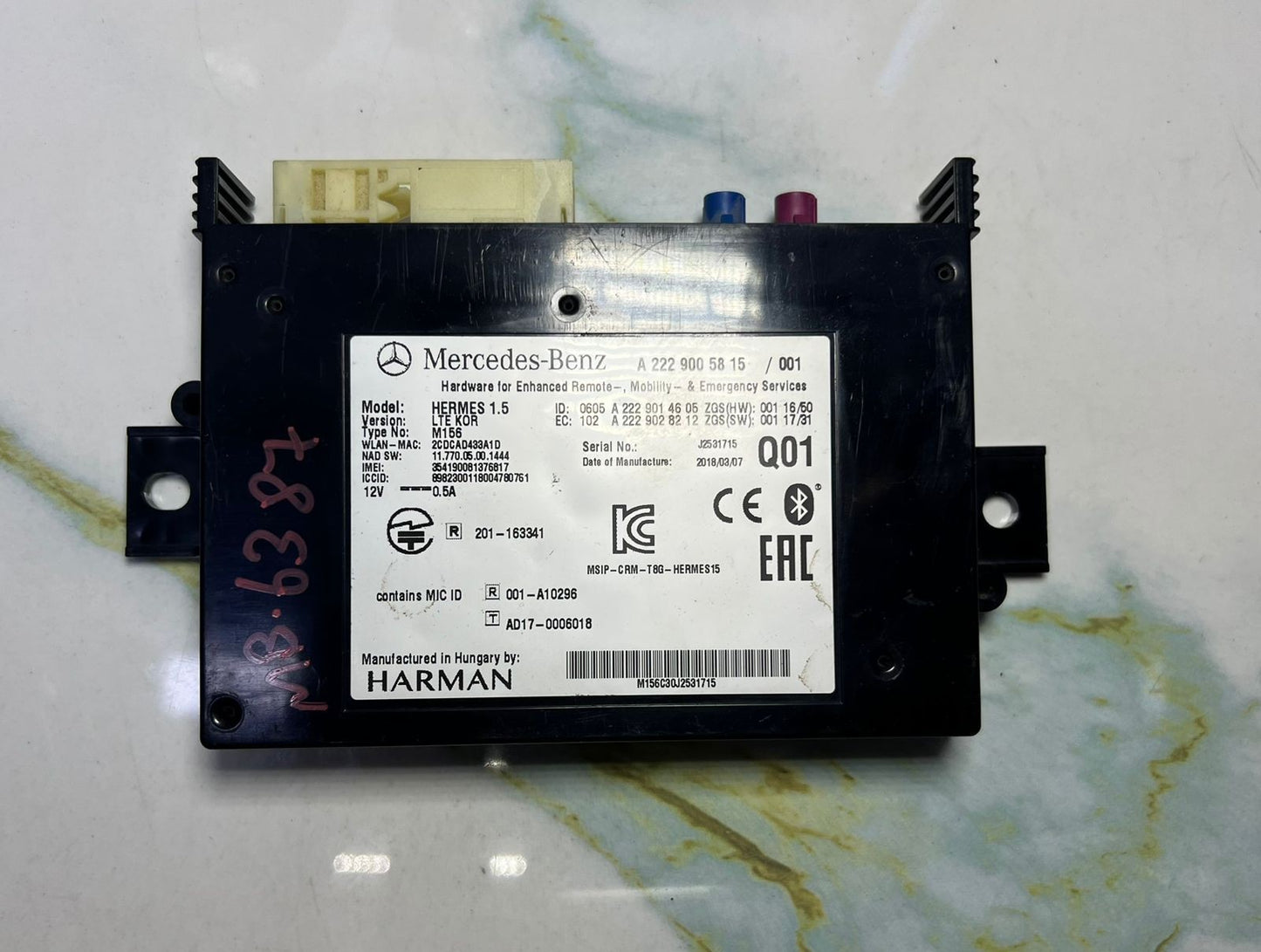 Mercedes-Benz W222 S-Class Communication Control Module Unit A222 9005815 OEM