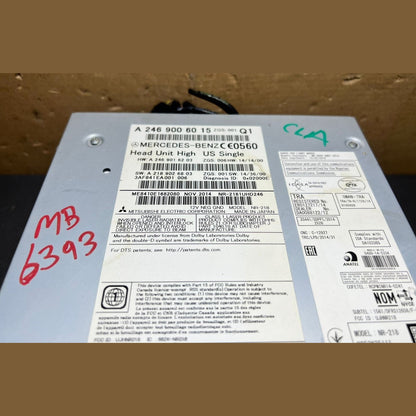 2013–2015 Mercedes-Benz W246 CLA Head Unit CD Player A246 9006015 OEM