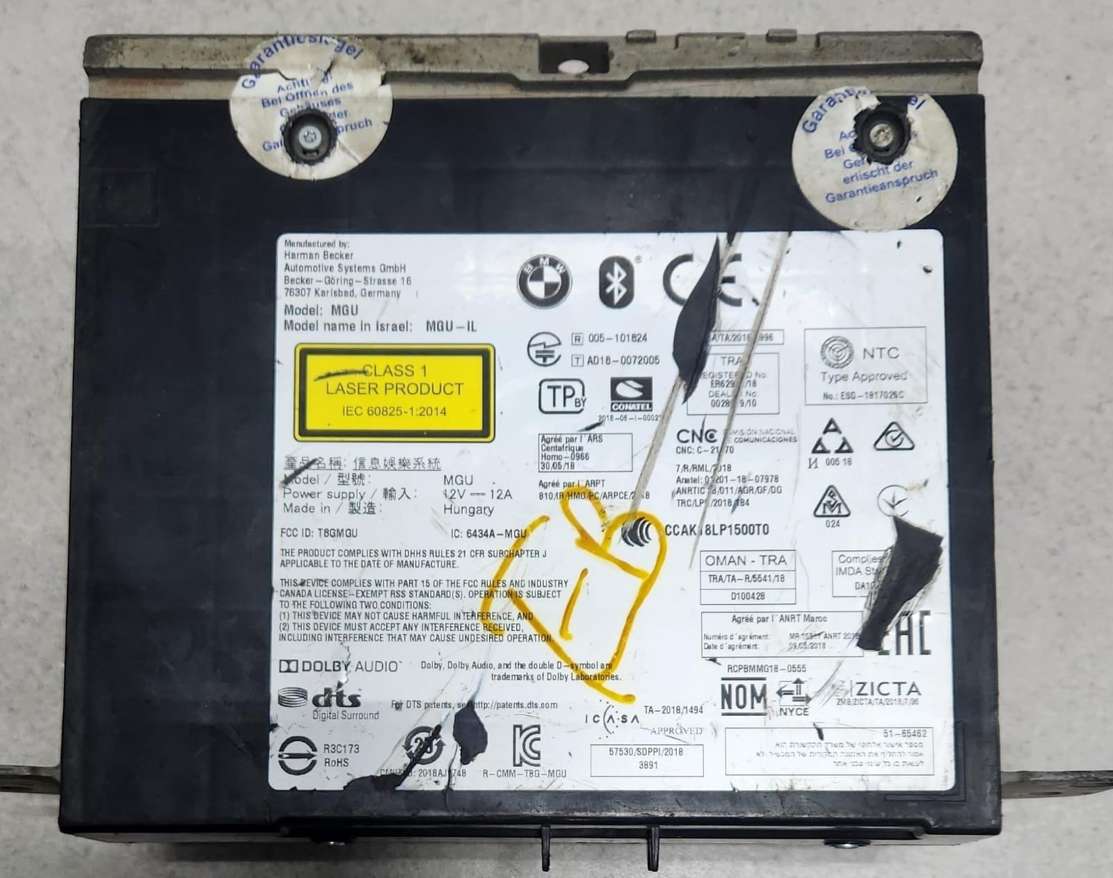 2020-2022 BMW 740i Head Unit 5A12E94 G11 G12 740i 750i harman MGU IL