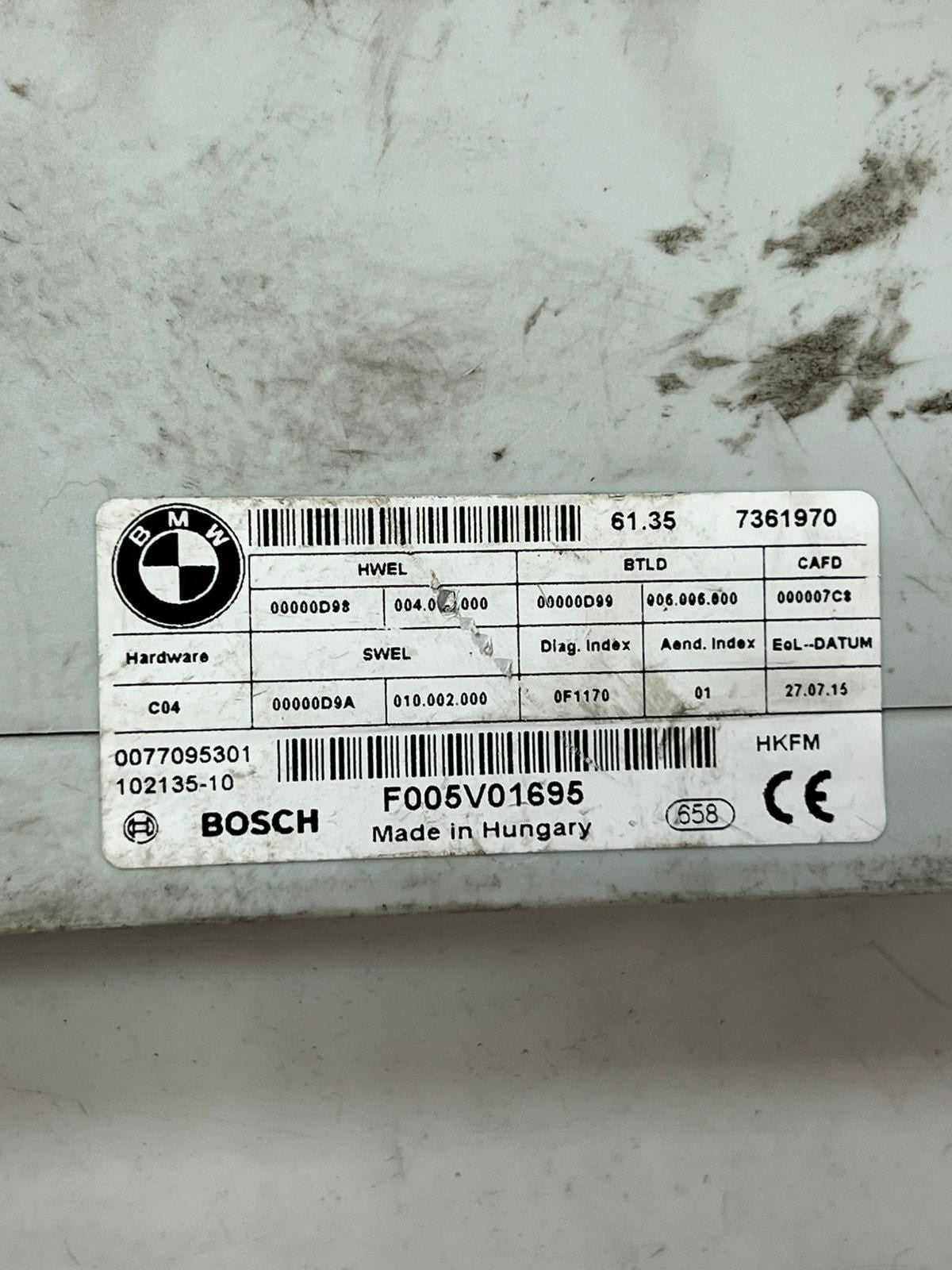 2011-16 BMW 528i 535i 550i F10 F11 F13 Trunk Lid Lift Control Module 7361970 OEM