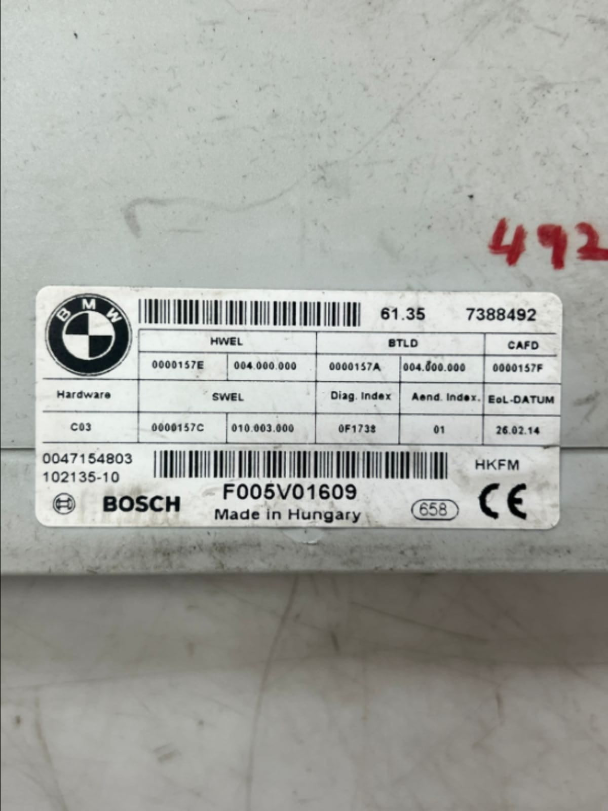 2012-2016 BMW 328i F34 GT LCI Tailgate Function Module 7388492 OEM