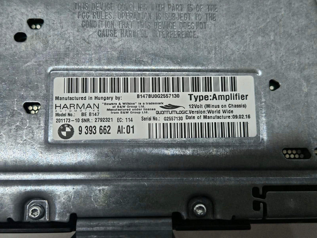 9393662-2016 BMW 740i G12 Bowers & Wilkins Sound System Amplifier OEM