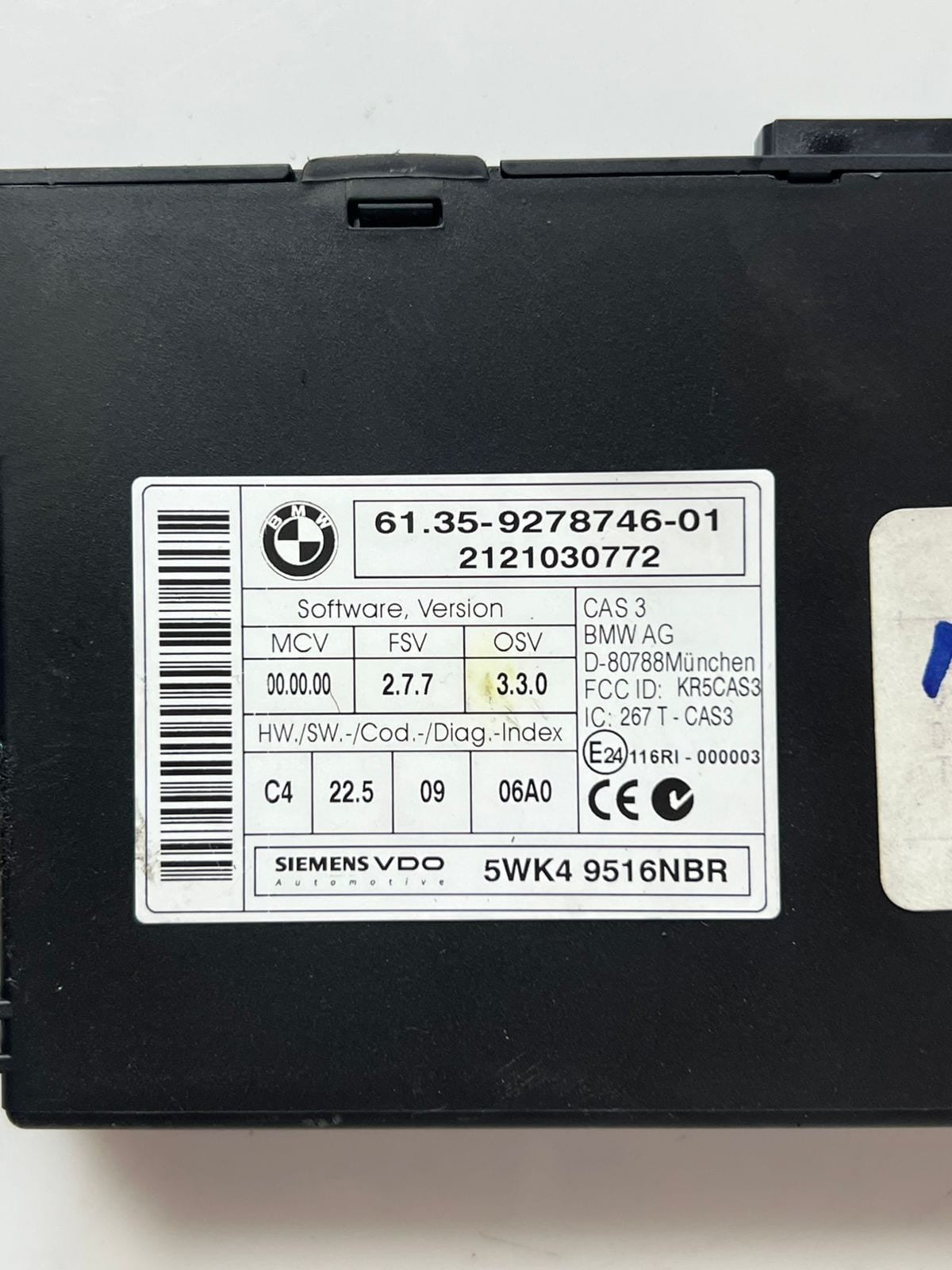 2006-2013 BMW X5 N57 E70 Engine Control Unit ECU SET DDE + CAS3 AG +1KEY 8517016