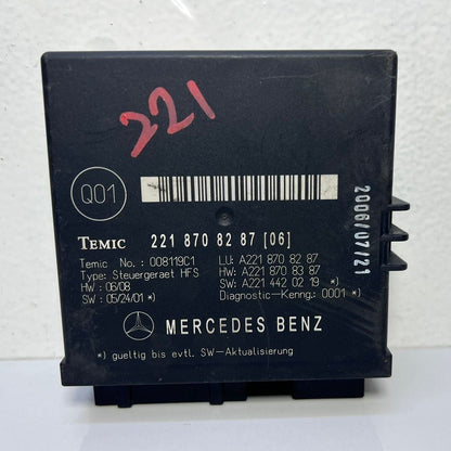 2007-2009 Mercedes-Benz S550 Trunk Release Remote Control Module 221 870 82 87 W