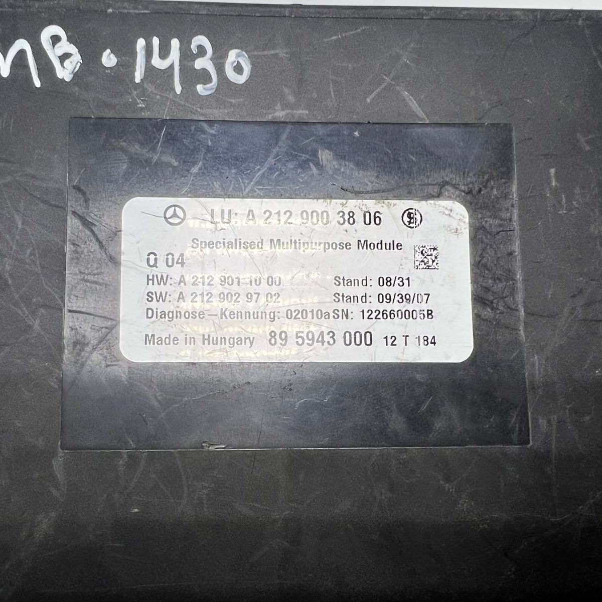 Mercedes Control Unit Multipurpose A2129003806 W212 E-Class, G-Class, ML/GLE