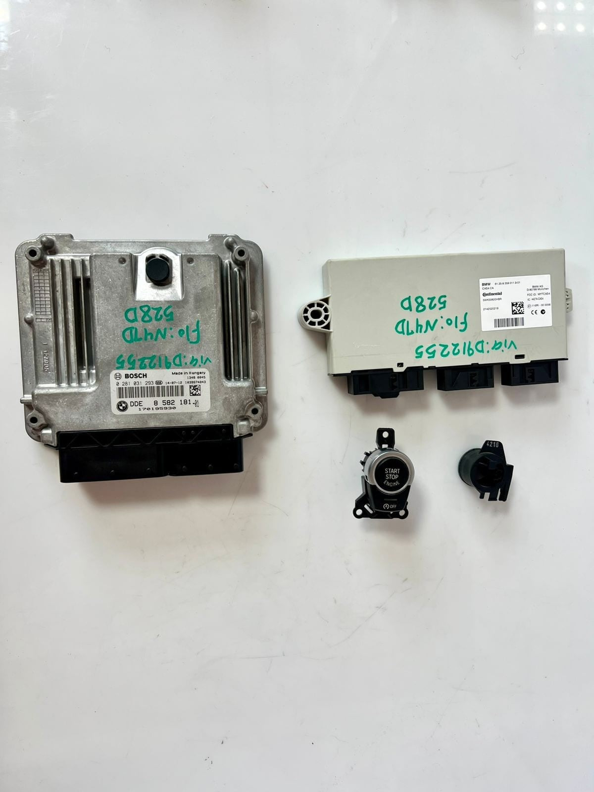 BMW F10 N47D 528D Engine Control Unit ECU SET DDE + CAS4 CA+ NO KEY 8582181 OEM