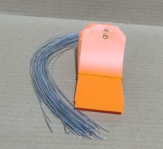 ACRYLIC TAG WITH METAL EYELET – THIN PLASTIC LABEL - IND/CRAFT ID TAG ORANGE