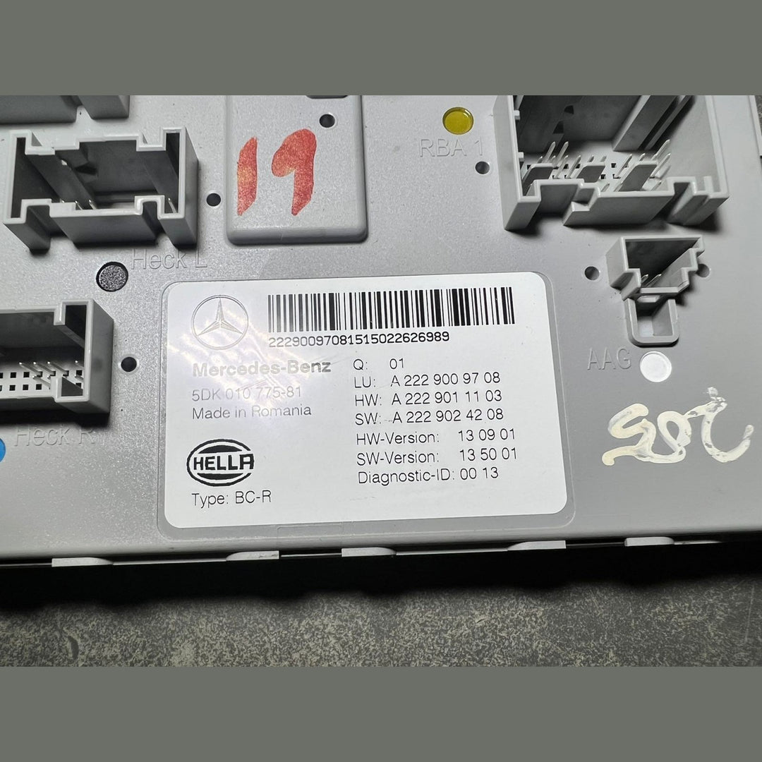 14-20 Mercedes W205 Rear Trunk SAM Body Control Module Unit A222 9009708 OEM