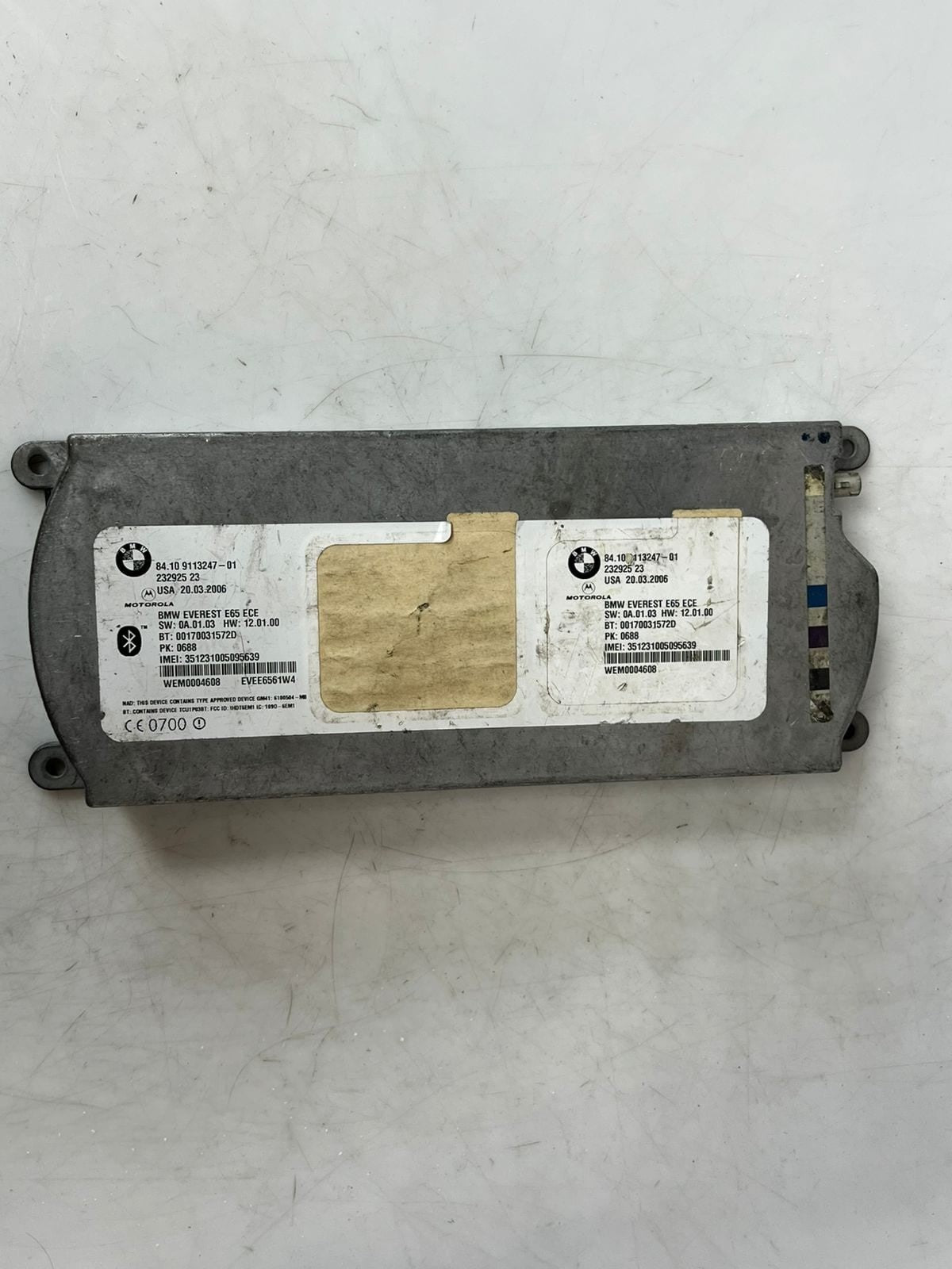 BMW 7 Series E65 E66 Bluetooth Telematics Control Module 9113247 OEM