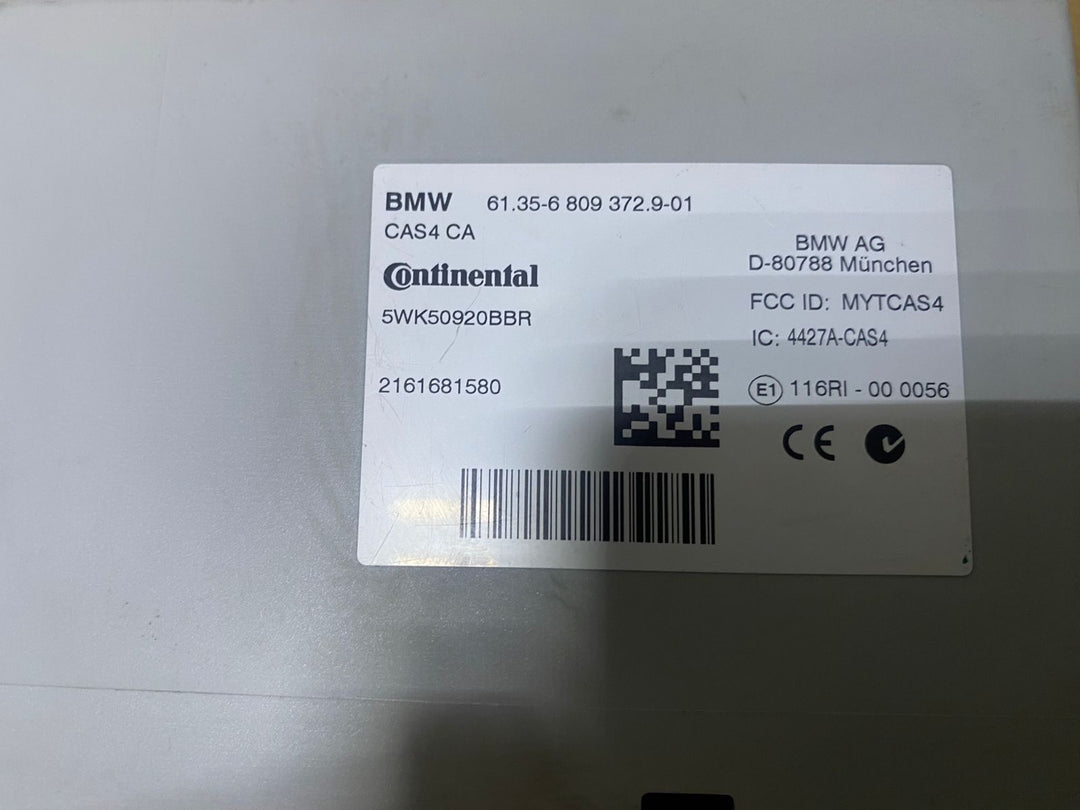2012 BMW 535i Control Module 6809372 5 Series F10 and X3 F-Series CAS 4