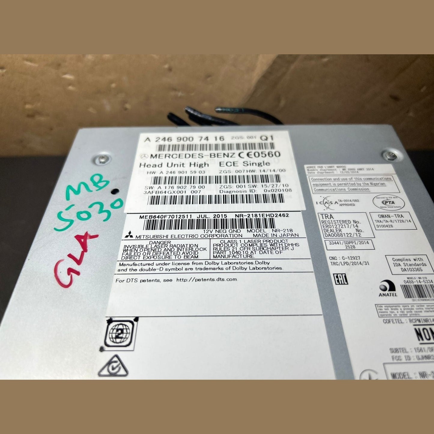 13–16 Mercedes-Benz W246 GLA Radio Audio Head Unit CD Player A246 9007416 OEM