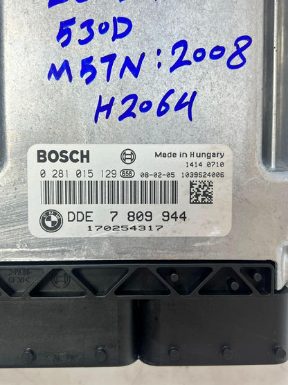 2008 BMW 530D E60 LCI M57N Engine Control Unit ECU SET DDE+CAS3 7809944 OEM