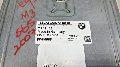 BMW M3 E92 E90  2007 S65 ENGINE CONTROL UNIT ECU KIT DME MS S60 7841102