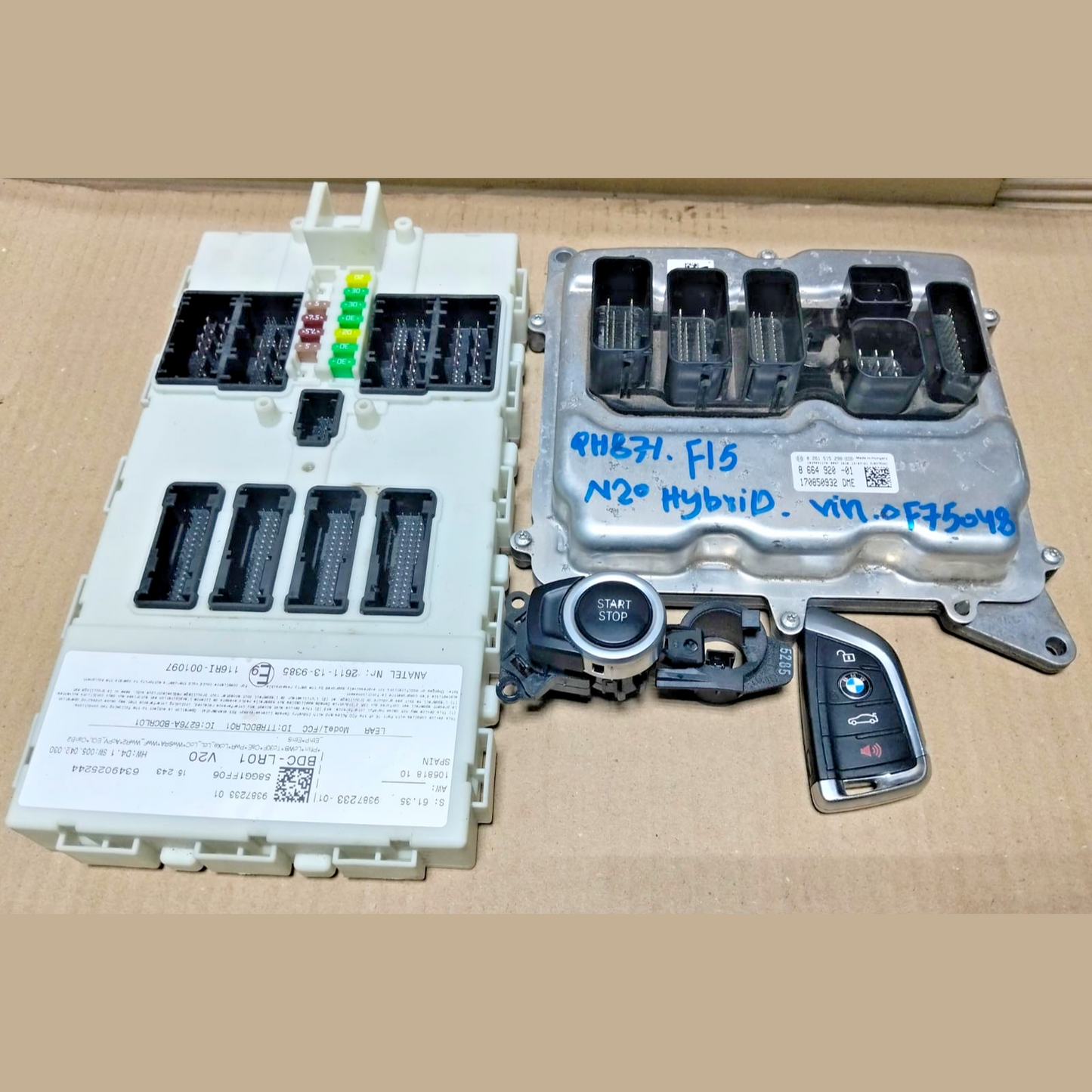 ECU BMW X5 F15 40e HYBRID 2016 ECU KIT COMPLETE WITH BDC & KEY  8664920