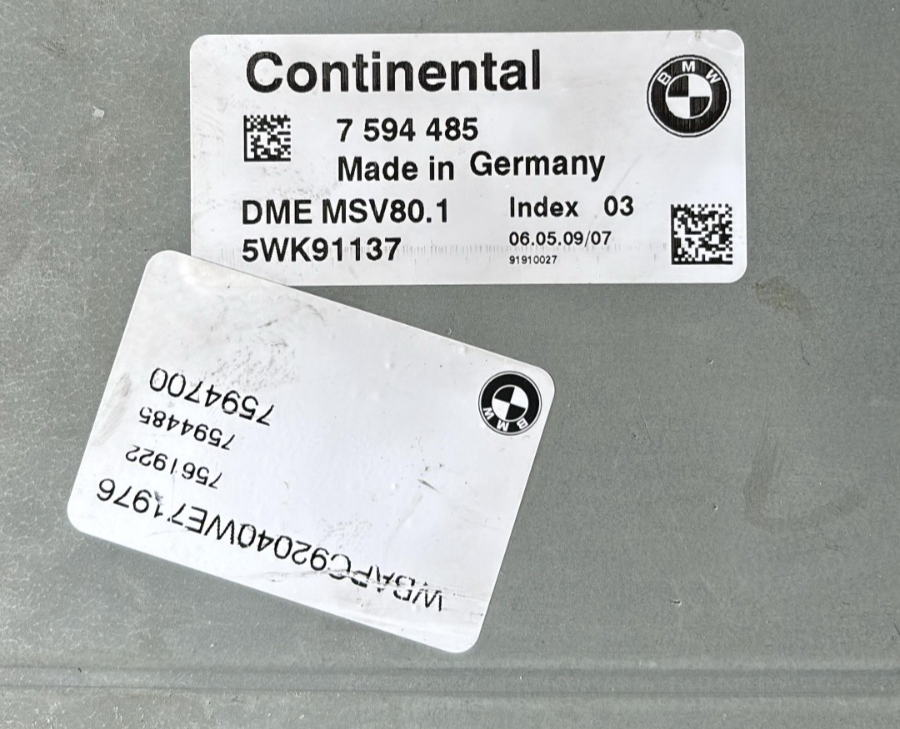 BMW E92 328XI AWD N51 MSV80.1 ECU DME CAS KEY UNIT SET OEM 7594485