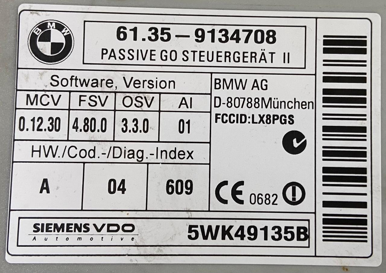OEM BMW X1 3 SERIES Comfort Access Keyless ENTRY Control MODULE 9134708