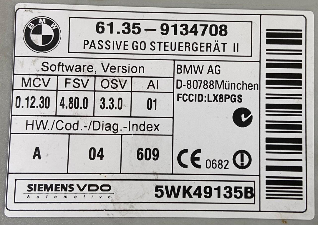 OEM BMW X1 3 SERIES Comfort Access Keyless ENTRY Control MODULE 9134708