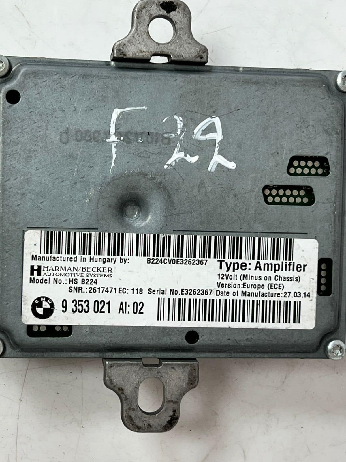 BMW M4 F82 2014 Harman Becker Audio Stereo Amp Amplifier 9353021 J163