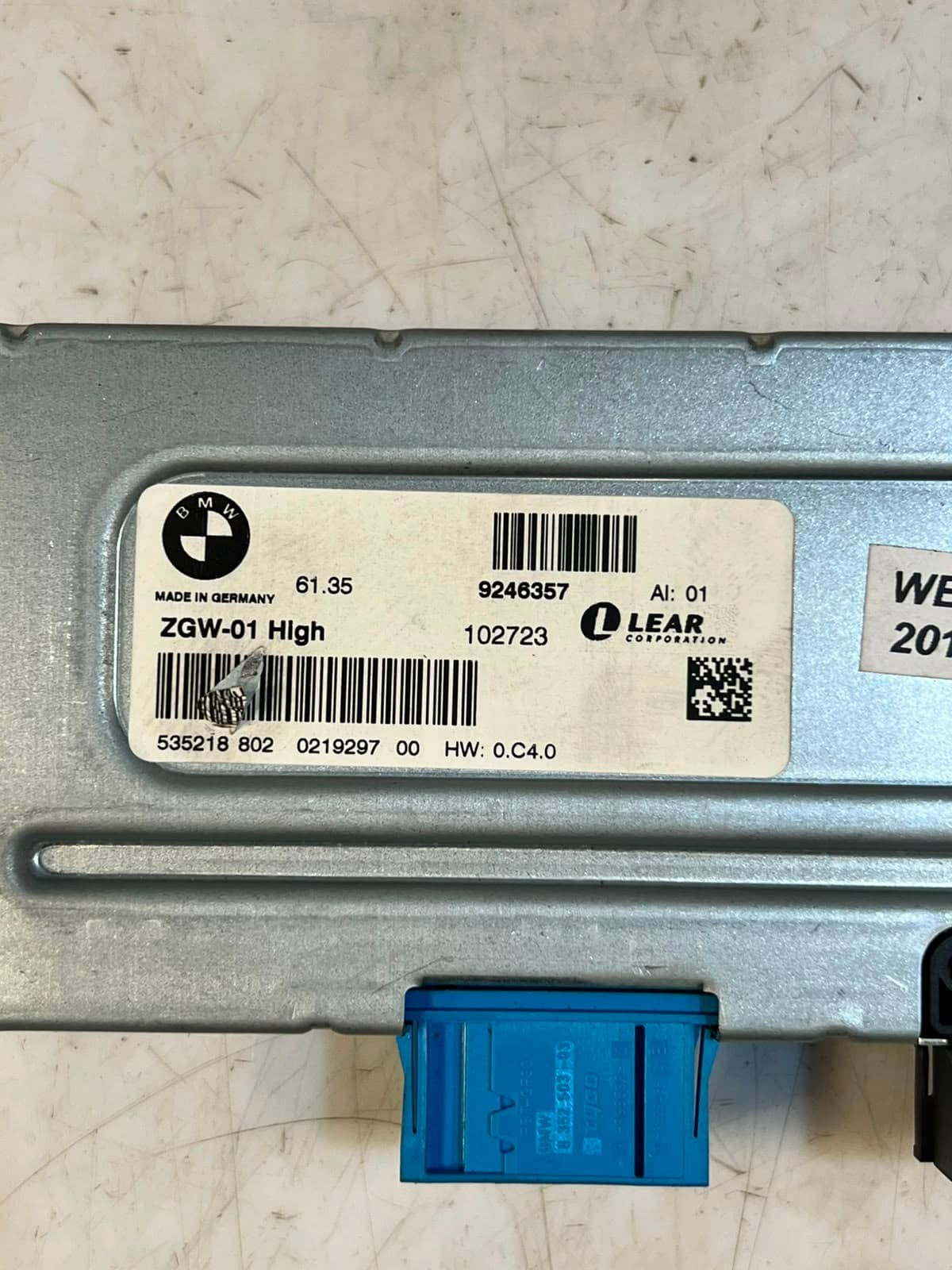 2009-2015 BMW 528i, 535i, 550i, 750i Central Gateway Control Module 6135 9246357
