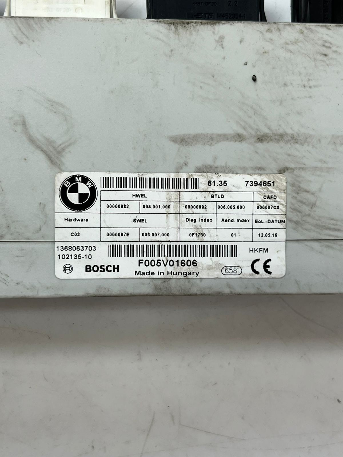 2017 BMW 5 F10 F11 Tailgate Boat Lid Control Unit Module 6135 7394651