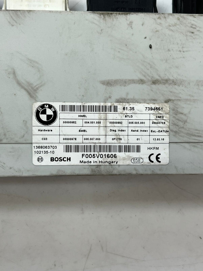 2017 BMW 5 F10 F11 Tailgate Boat Lid Control Unit Module 6135 7394651