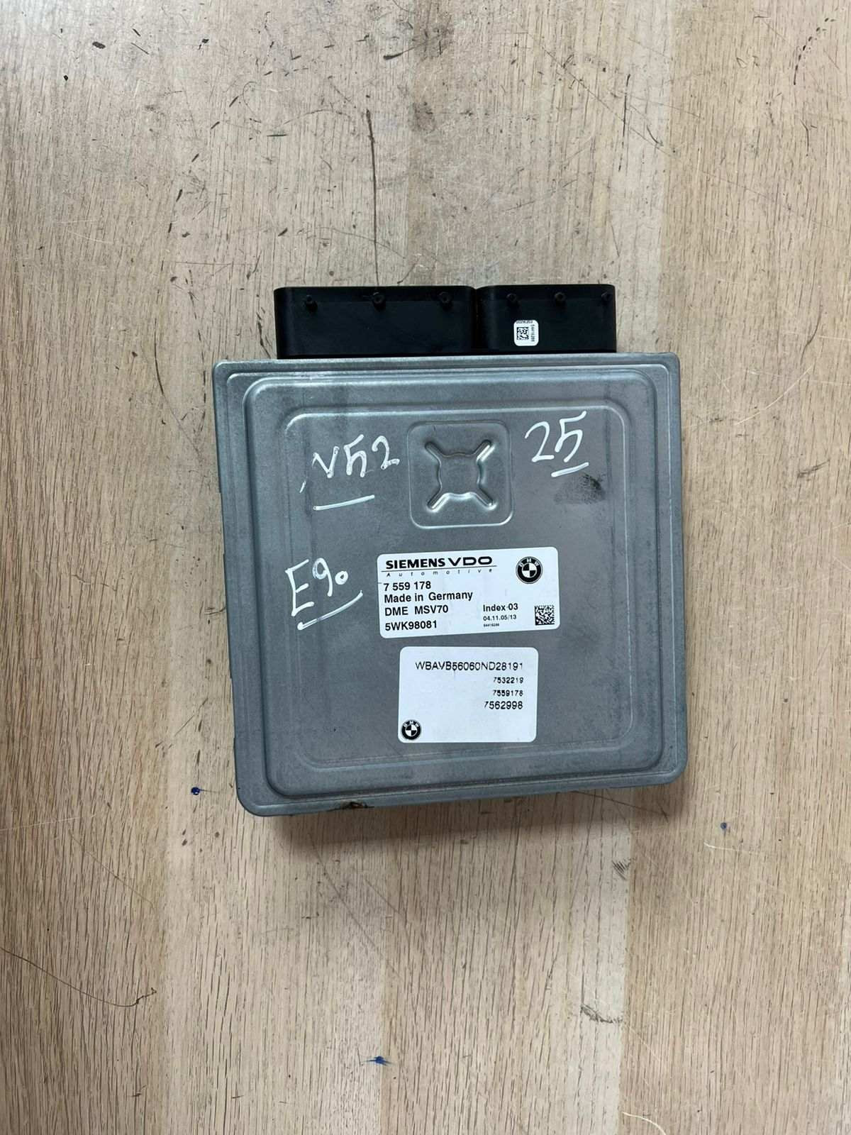 2006 BMW N52 E90 25 MSV70 5WK98081 Engine Control Unit +Cas2 + no key 7559178