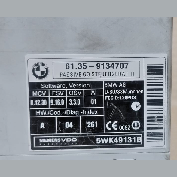 BMW E60 M5 E61 E70 E64 E63 KEYLESS GO PASSIVE CONTROL MODULE- 9134707