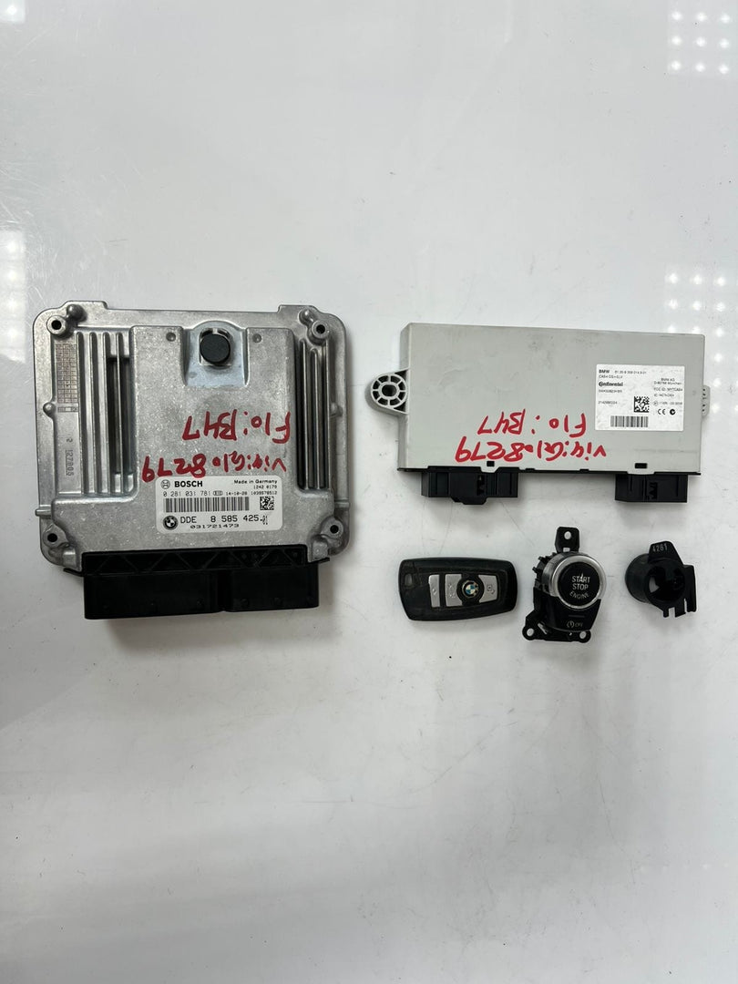 BMW F10 B47 Engine Control Unit ECU SET DDE +CAS4+ 1KEY 8585425 OEM