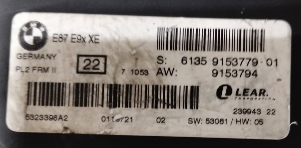 BMW MODULE UNIT LCI PL2 FRM 2 E90 E87 XE -9153794