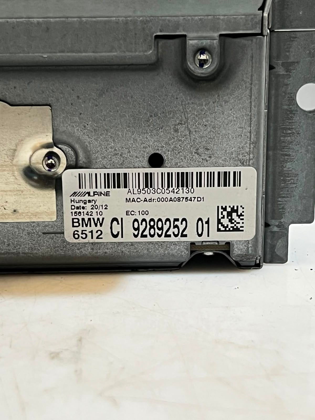 BMW 6 Series F12 ALPINE NAVIGATION Car Infotainment Computer 9289252 OEM
