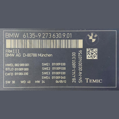OEM BMW F10 F12 F13 F01 F02 F06 F25 F26 Footwell Light Control Module 9273630