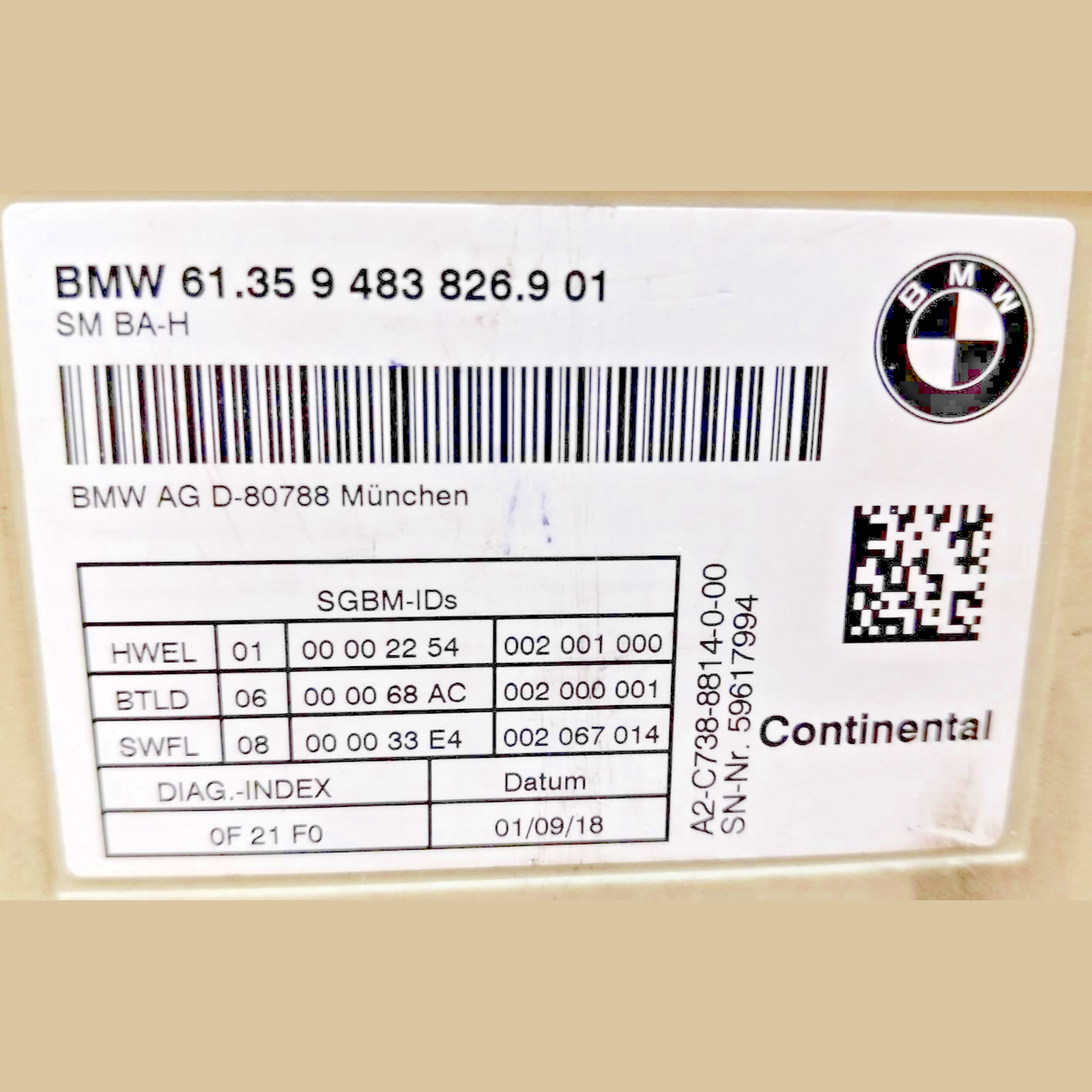 2018-2024 BMW X3 G01 FRONT LEFT SIDE SEAT MEMORY CONTROL MODULE UNIT OEM 9483826