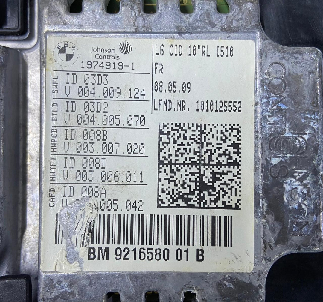 OEM BMW 7 SERIES F01 CENTRAL INFORMATION DISPLAY SCREEN 9216580 CID 10.25''