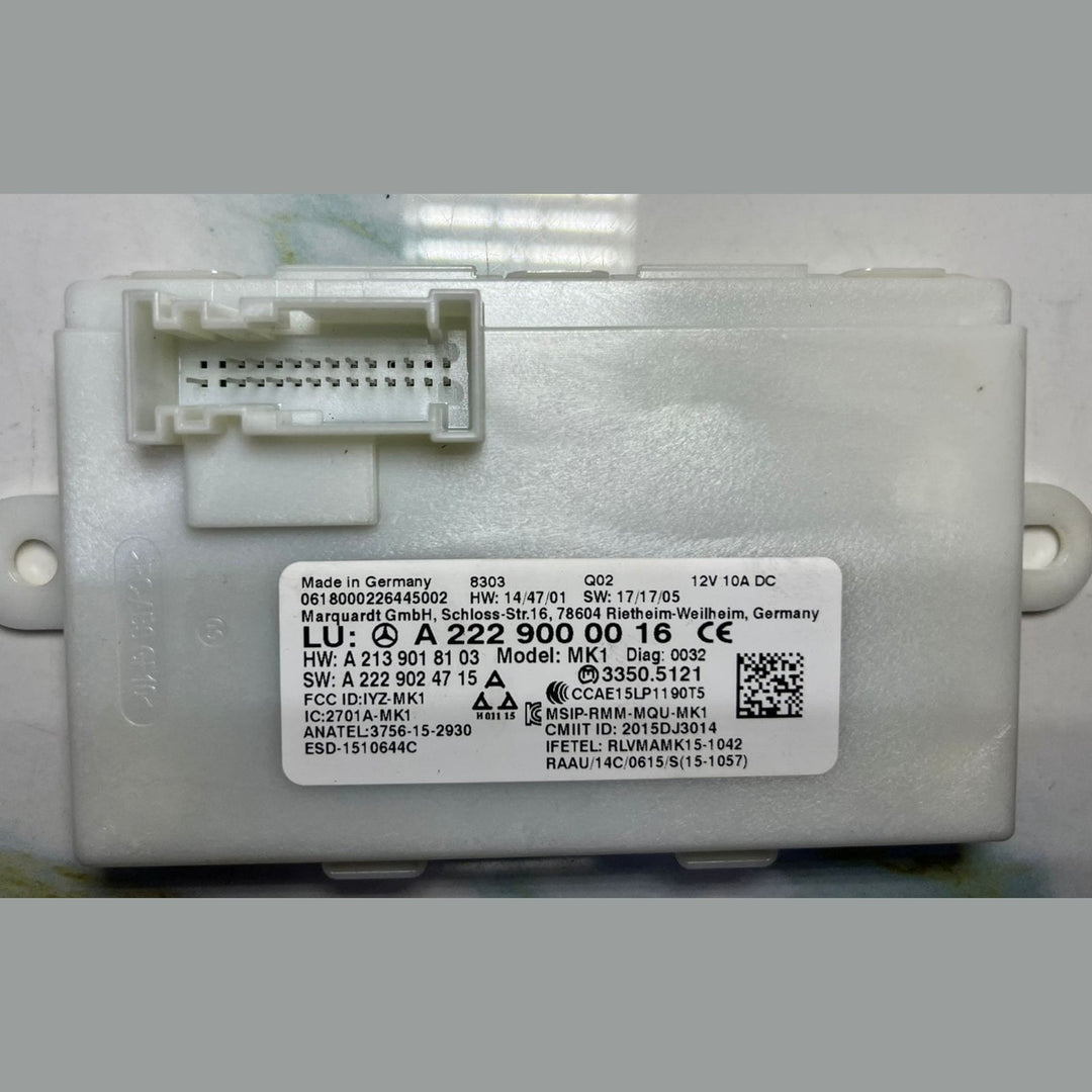 2019-21 Mercedes E300 Keyless Go Control Module A2229000016 S-Class W222 E-Class