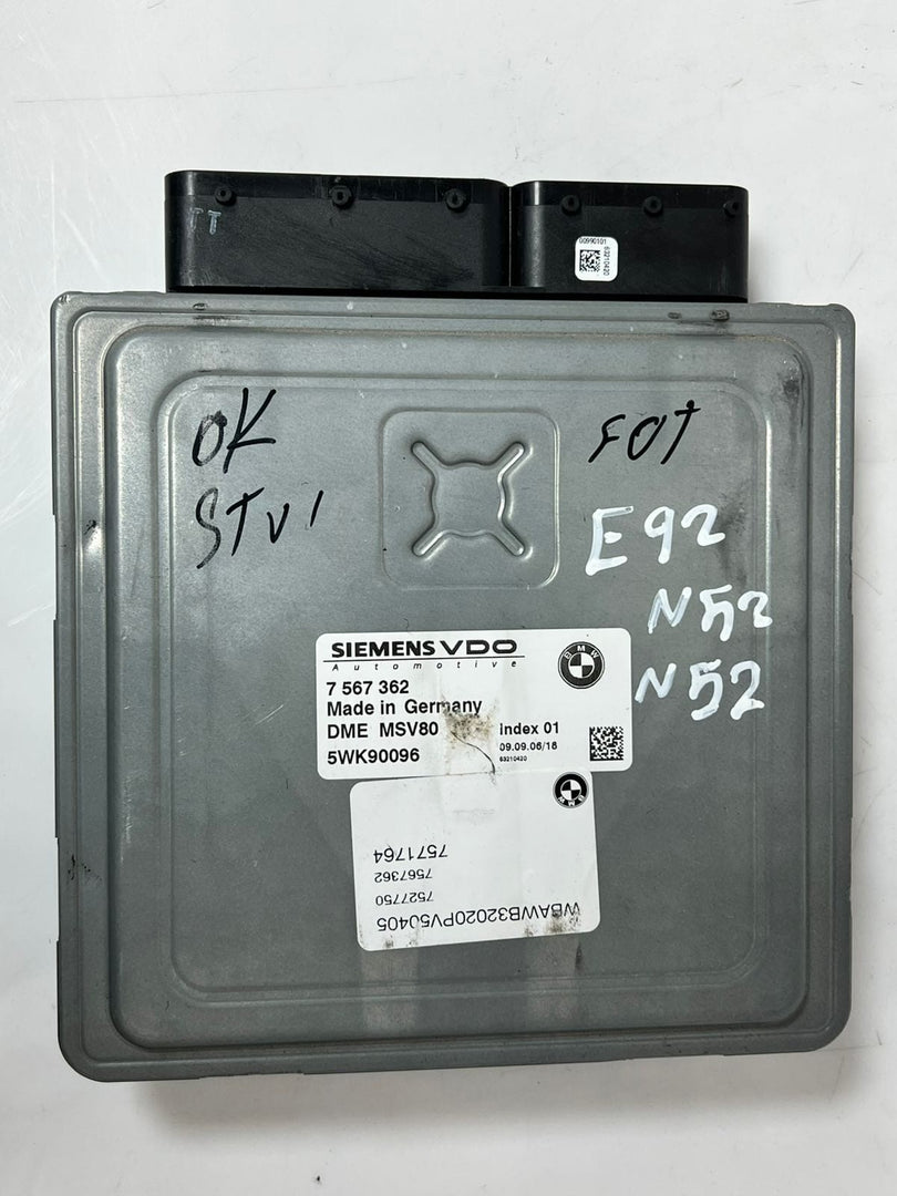 07-11 BMW 328i E92 N52 2.5 Engine Control Module ECU DME+CAS3+NO KEY SET 7567362