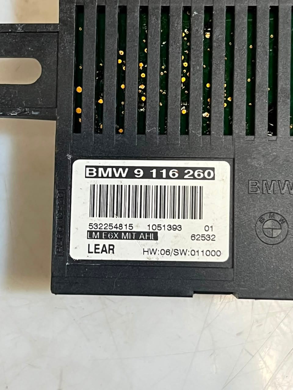 2007 BMW 5 Series E60 E61 and M6 E63 LEAR Light Control Module 9116260 OEM