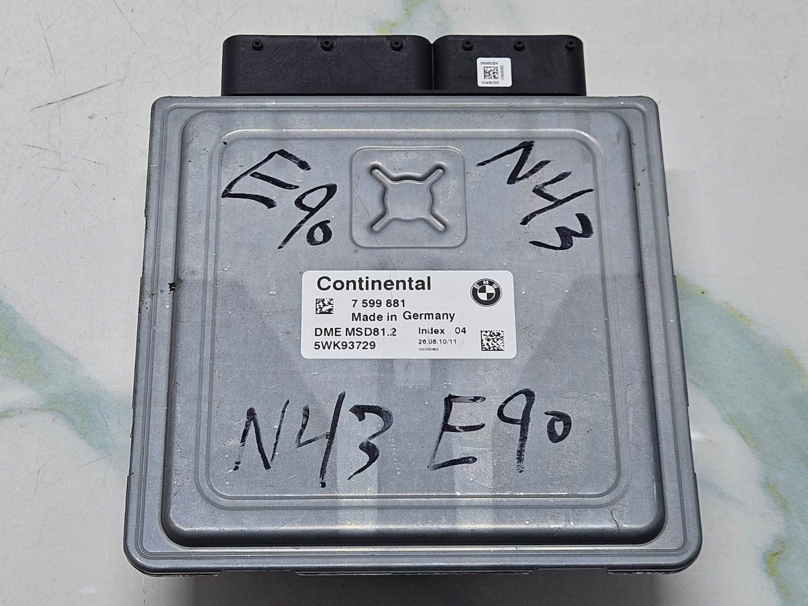BMW 1 3 E81 E87 E90 E91 N43B20A ECU Engine Control Unit DME MSD81.2 7599881 Set