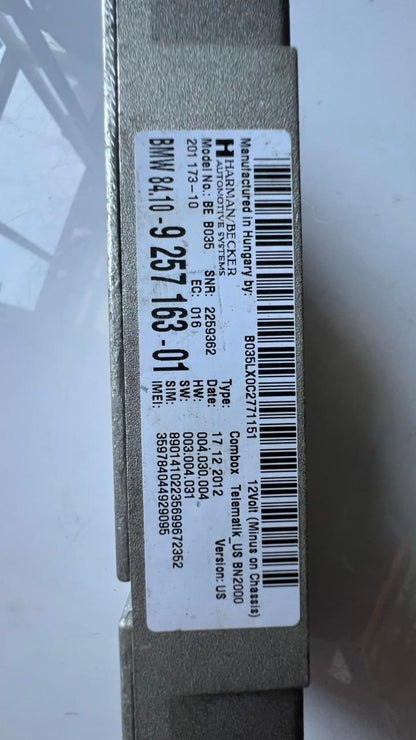 11-16 BMW X5 Bluetooth Telematics Com box Module 9257163 F10 X5 E82 E88 E90 E91 