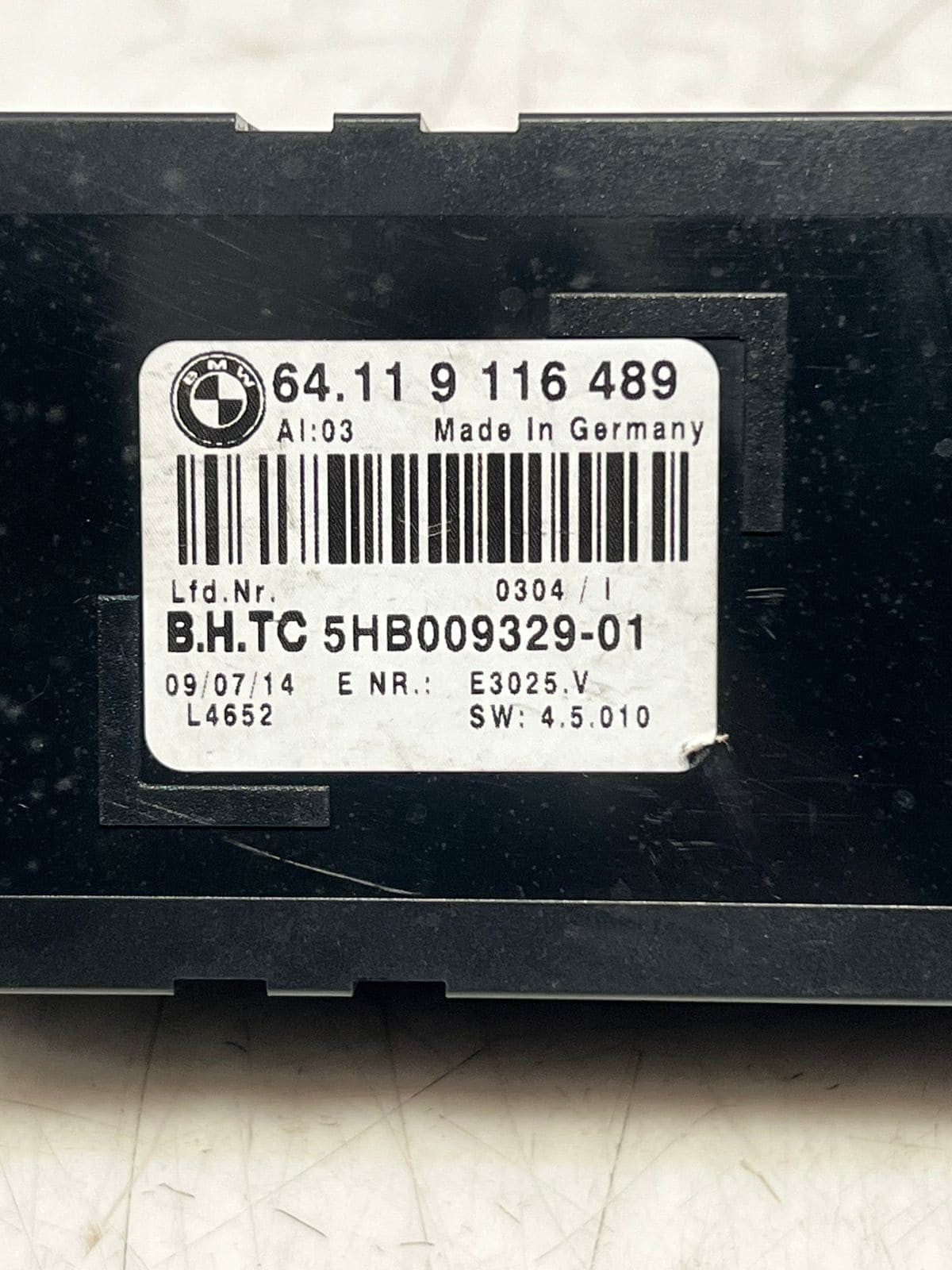 2007-2018 BMW X5 F15 and E70 3rd Row A/C Climate Control Module 9116489 OEM