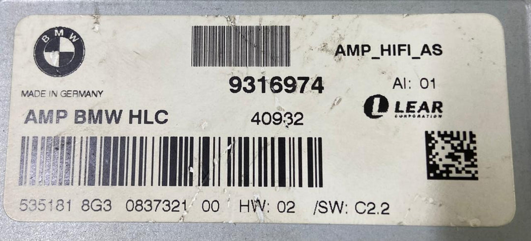 OEM BMW F32 F30 HiFi RADIO AUDIO AMPLIFIER 9316974 LEAR