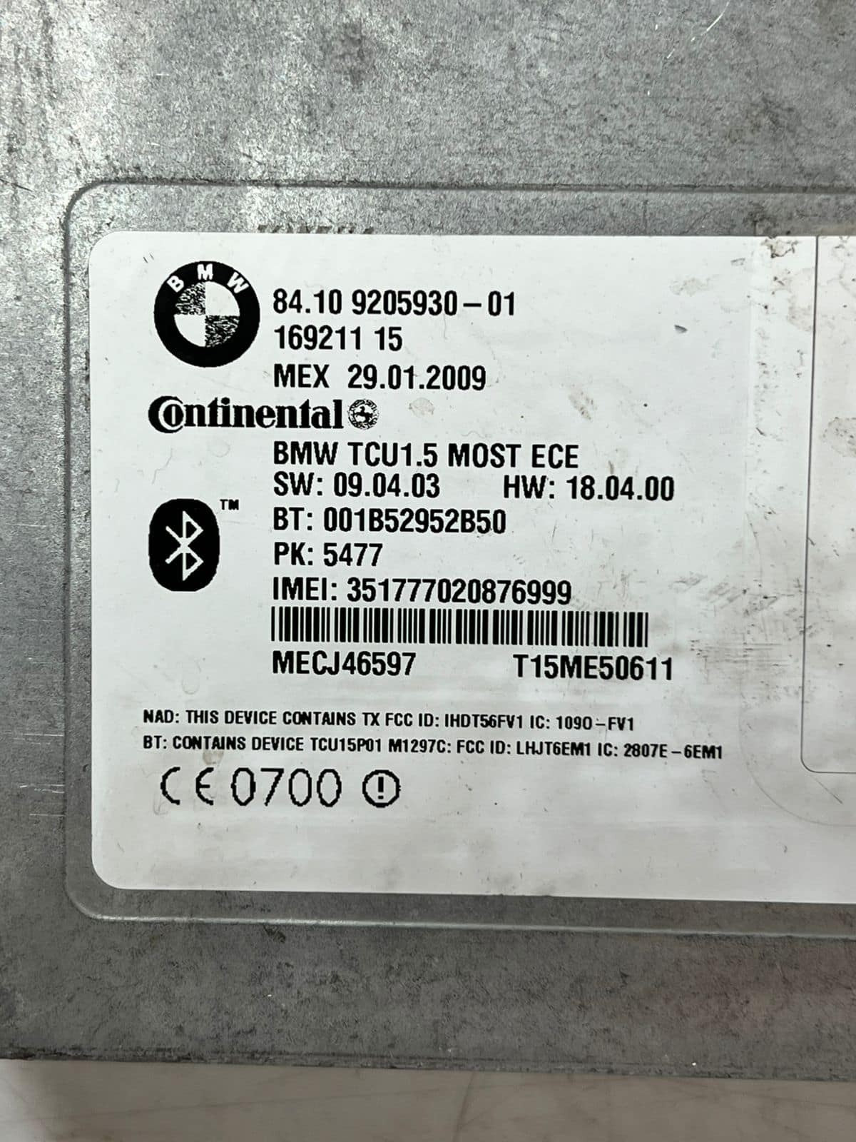 2008-2014 BMW X6 F01, F02, E71, E72 Bluetooth Control Unit Module 9205930 OEM
