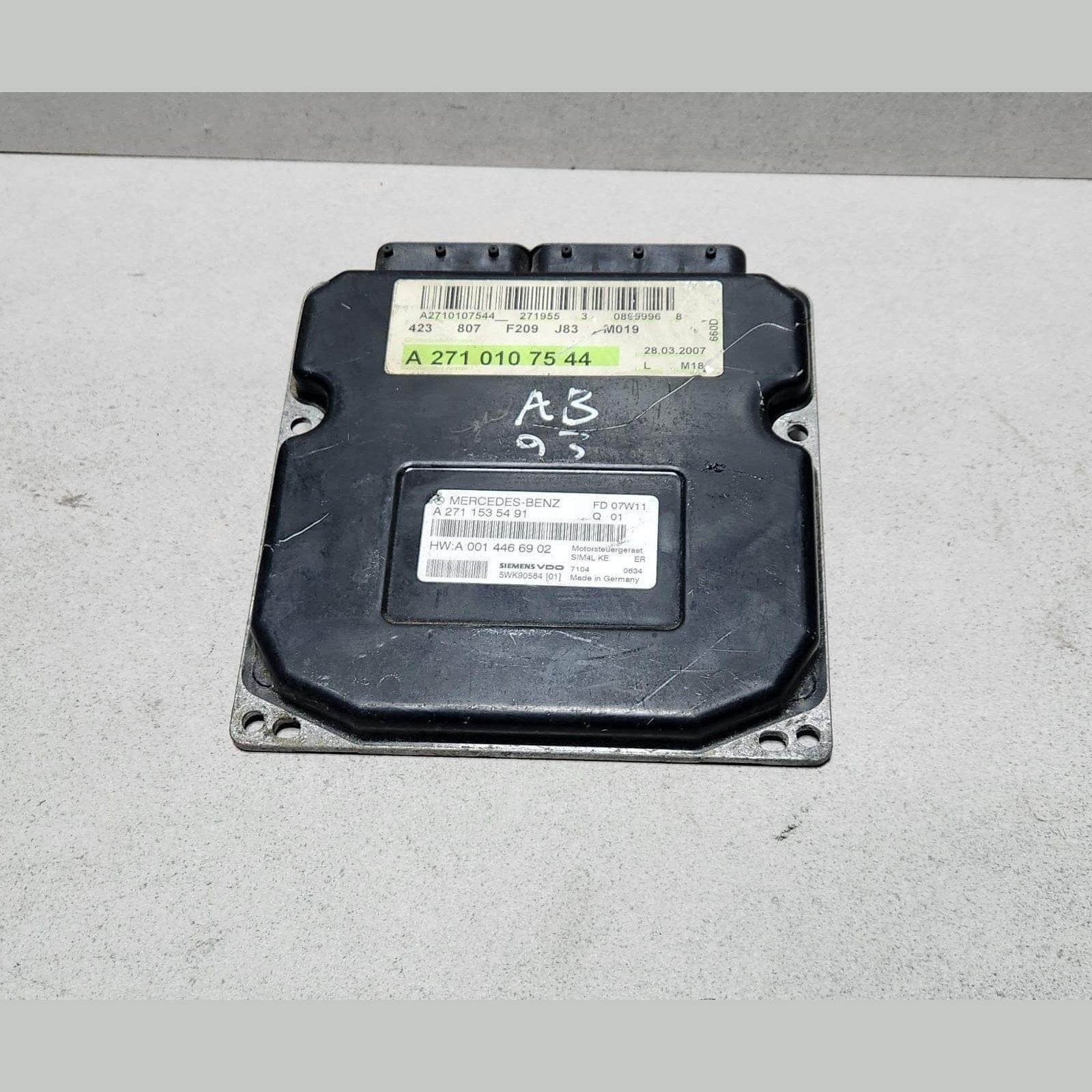 Engine Control Module A2710107544 Mercedes-Benz CLK Class W209 2006 1.8 200 Comp