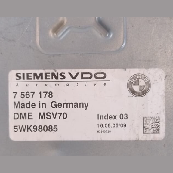 BMW E60 E90 E91 N52 325i 525i 218HP ENGINE ECU ONLY  DME MSV70 - 7567178