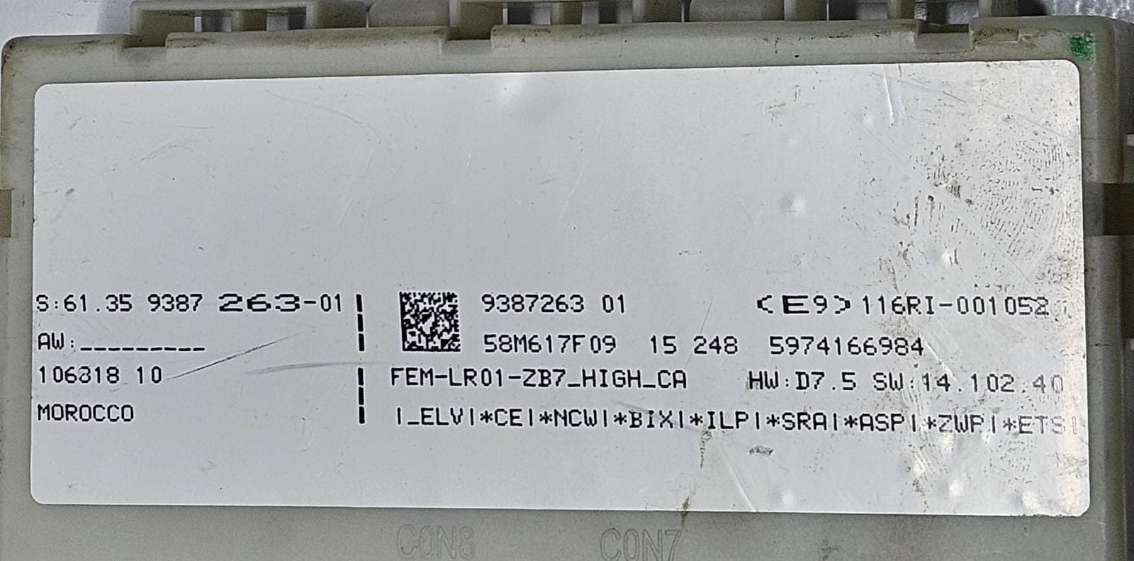 BMW 320i 328i 335i 428i 435i Front Electronic Control Module FEM OEM 9387263